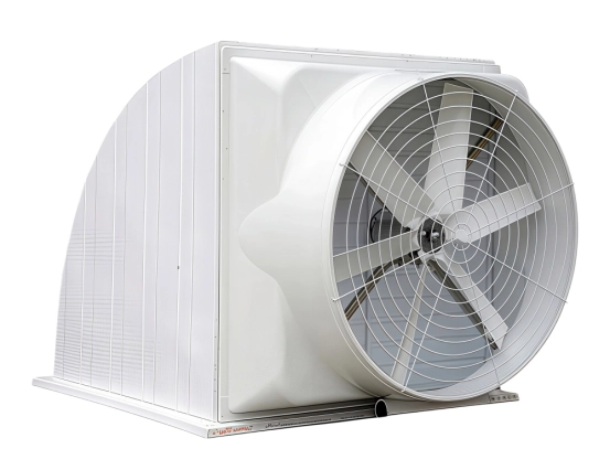 Elbow-type FRP rooftop exhaust fan